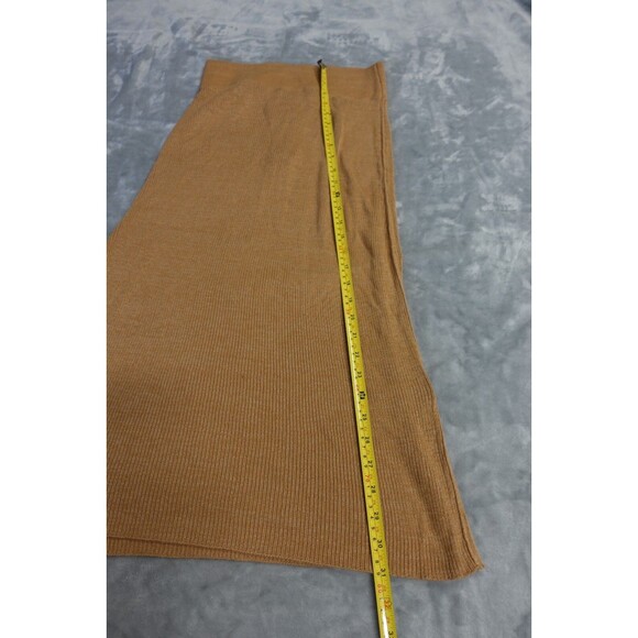 NWT Free People Golden Hour Brown Size Medium Ribbed Knit Midi Skirt - Picture 2 of 6